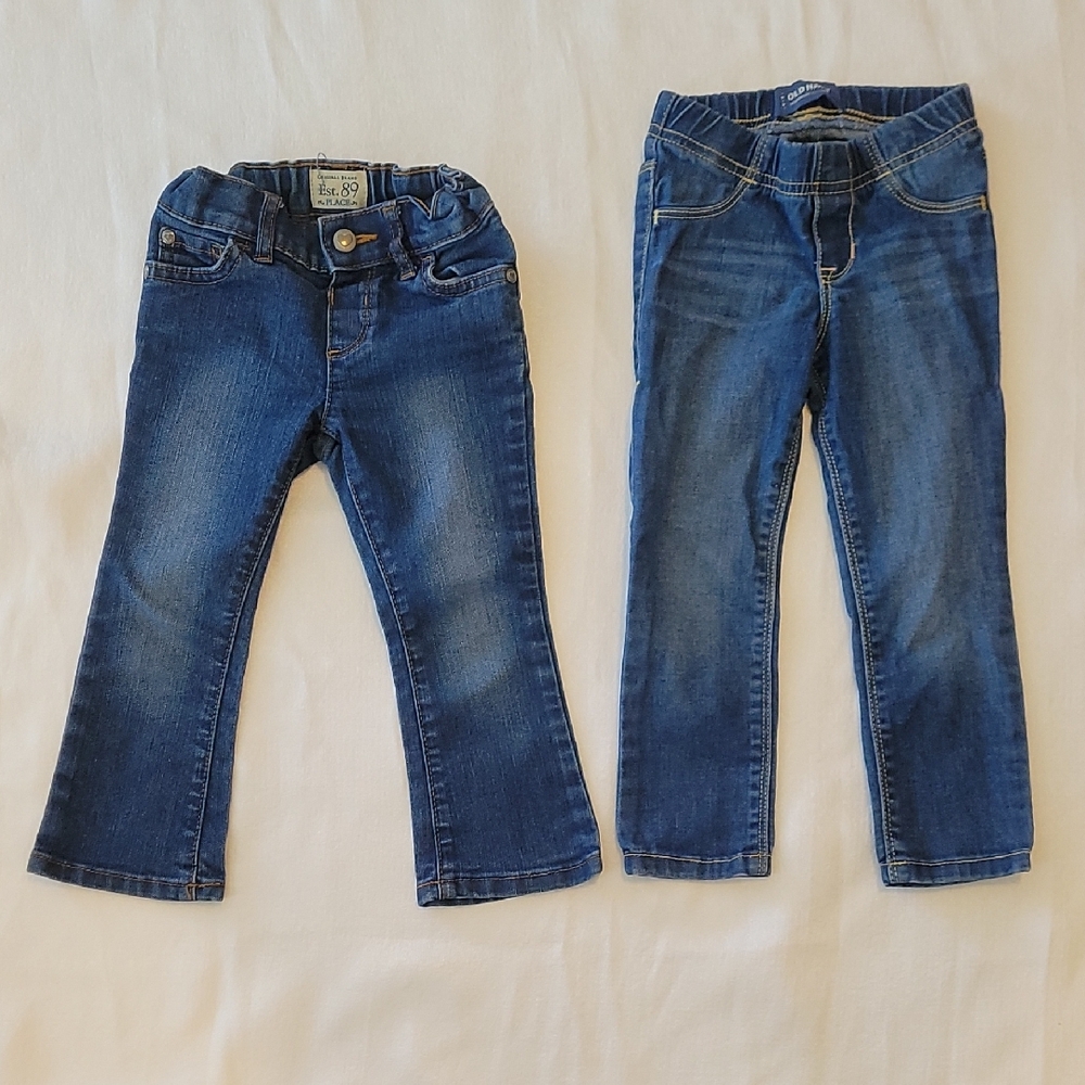 Kids Blue Denim Jeans Set Old Navy And Children's Place 2t And 3t